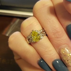 RSC CZ Yellow Sapphire Ring - Size 6